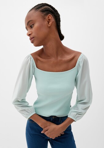 T-shirt QS en bleu : devant