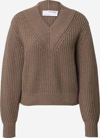 SELECTED FEMME Sweater 'MILEA' in Brown: front