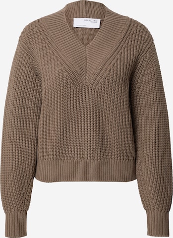 SELECTED FEMME Pullover 'MILEA' in Braun: predná strana