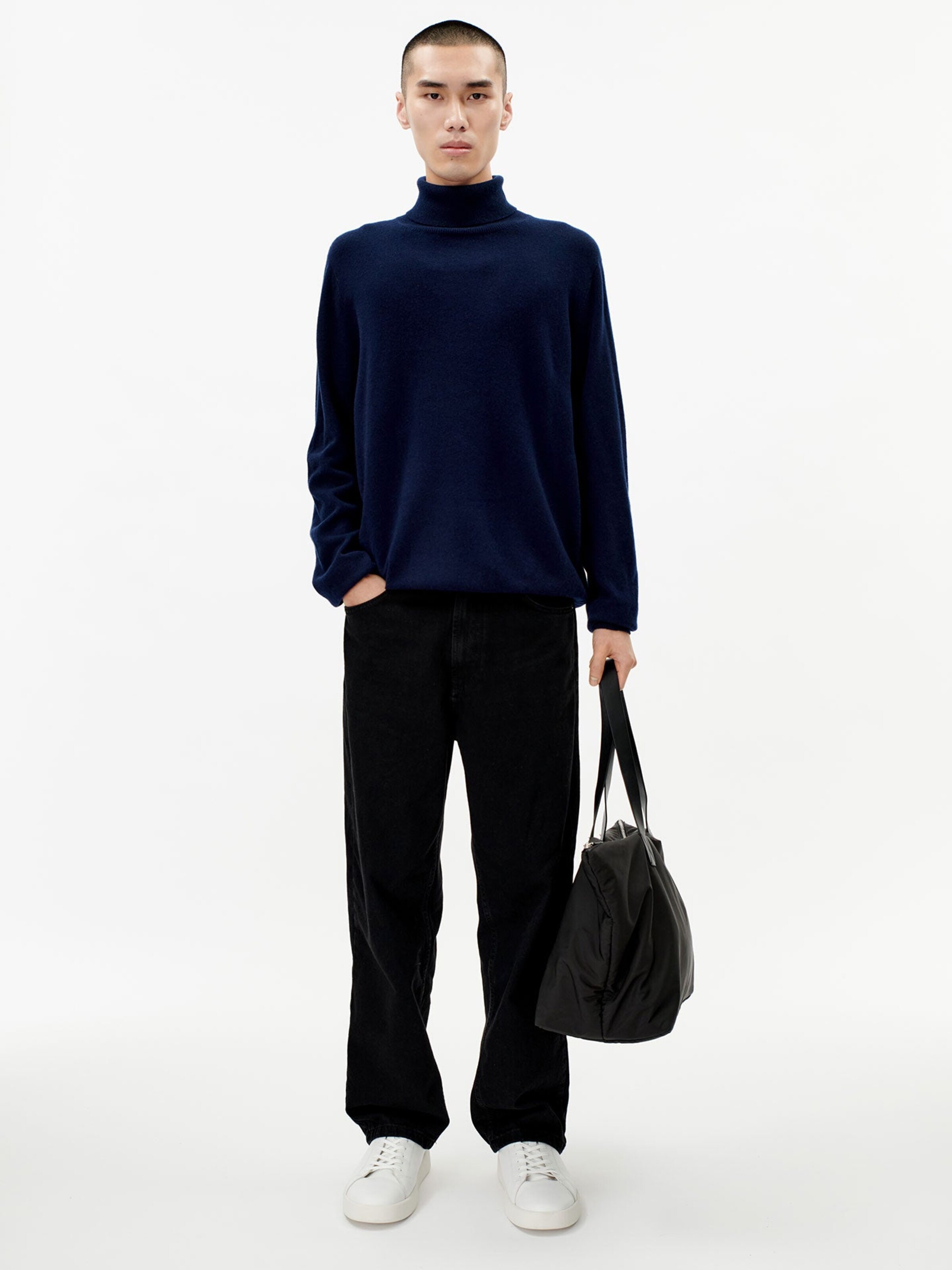 GOBI Cashmere - Jersey 'Men's Essential Turtleneck Cashmere Sweater' en azul