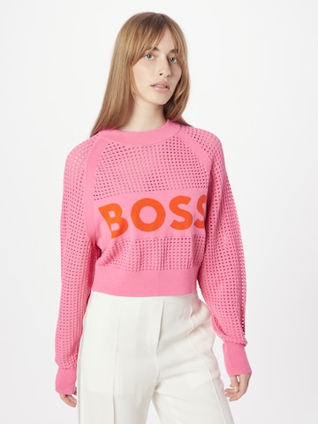 Pull-over BOSS Orange en rose : devant