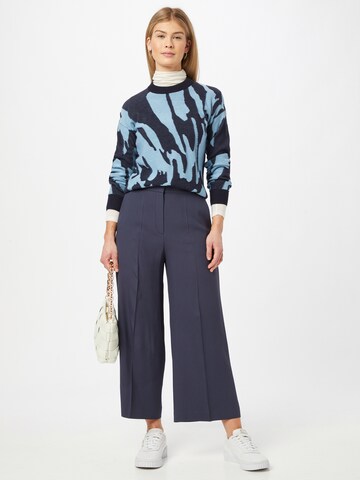 HUGO Red Wide leg Pleated Pants 'Halasa' in Blue