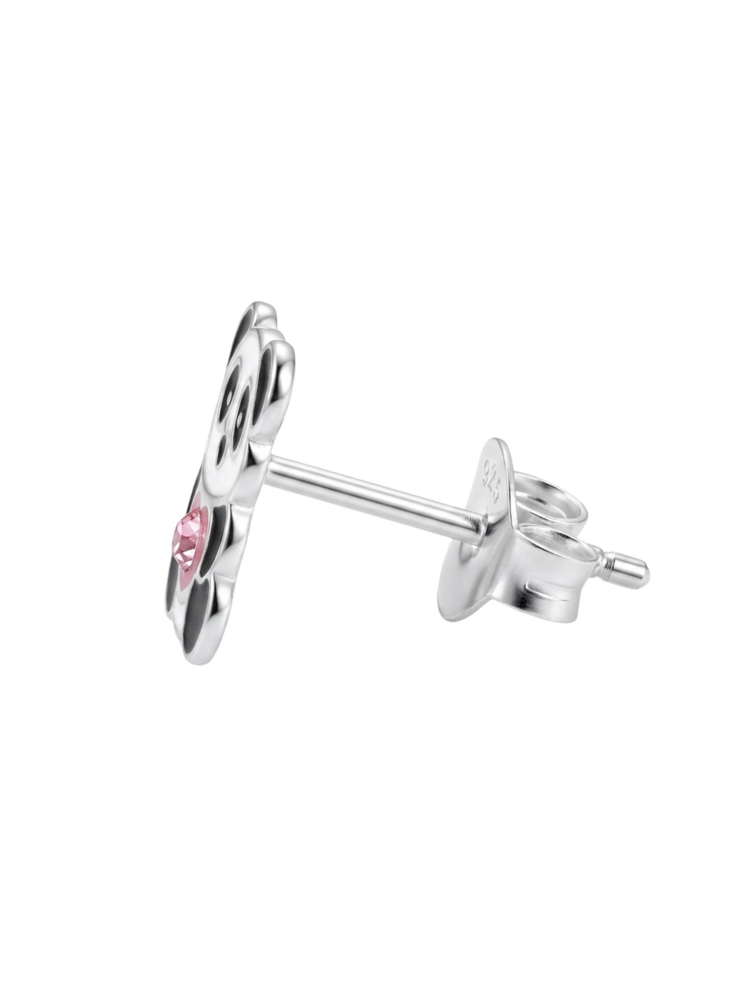 Bijou 'Childrens Silver Panda Ear Studs With Crystal And Epoxy' Maxte en mélange de couleurs