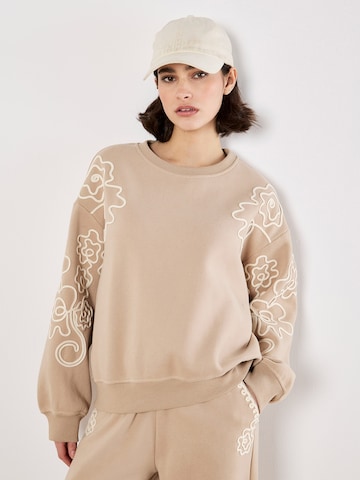 Sweat-shirt ' ' Apricot en beige : devant