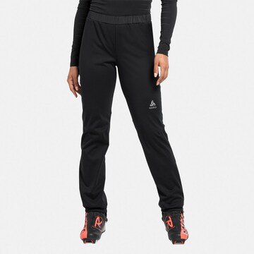 ODLO Tapered Workout Pants 'Brensholmen' in Black: front