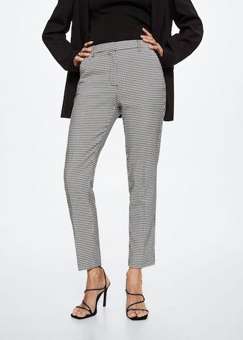 MANGO Slim fit Pleated Pants 'Warm' in Black: front