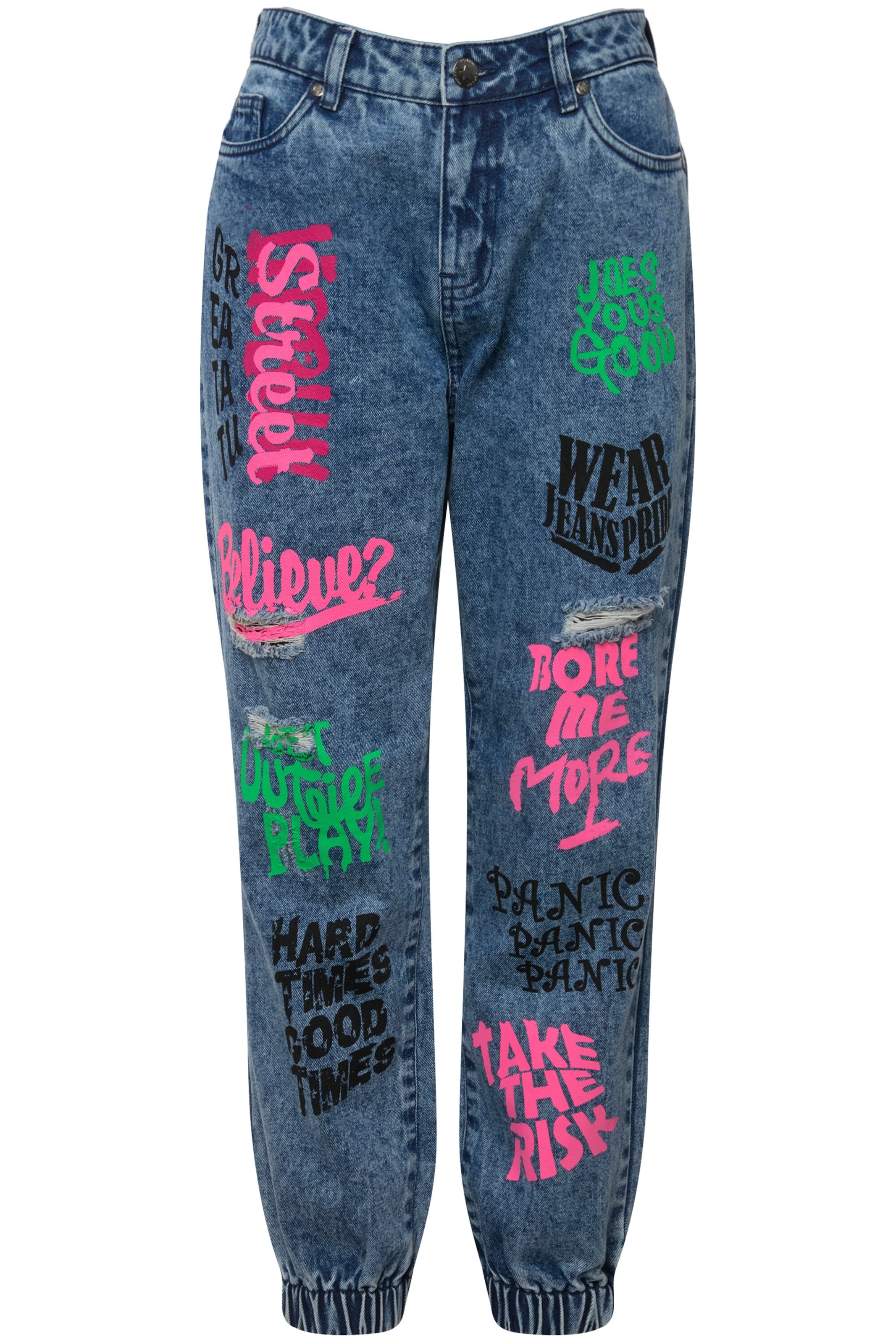 Angel of Style Tapered Jeans in Blauw: voorkant