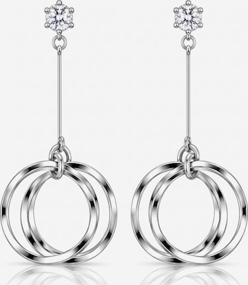 Kamakula Earrings 'Layered Circle' in Silver: front