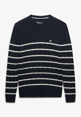 Superdry & Co Sveter 'Studios' - Modrá: predná strana