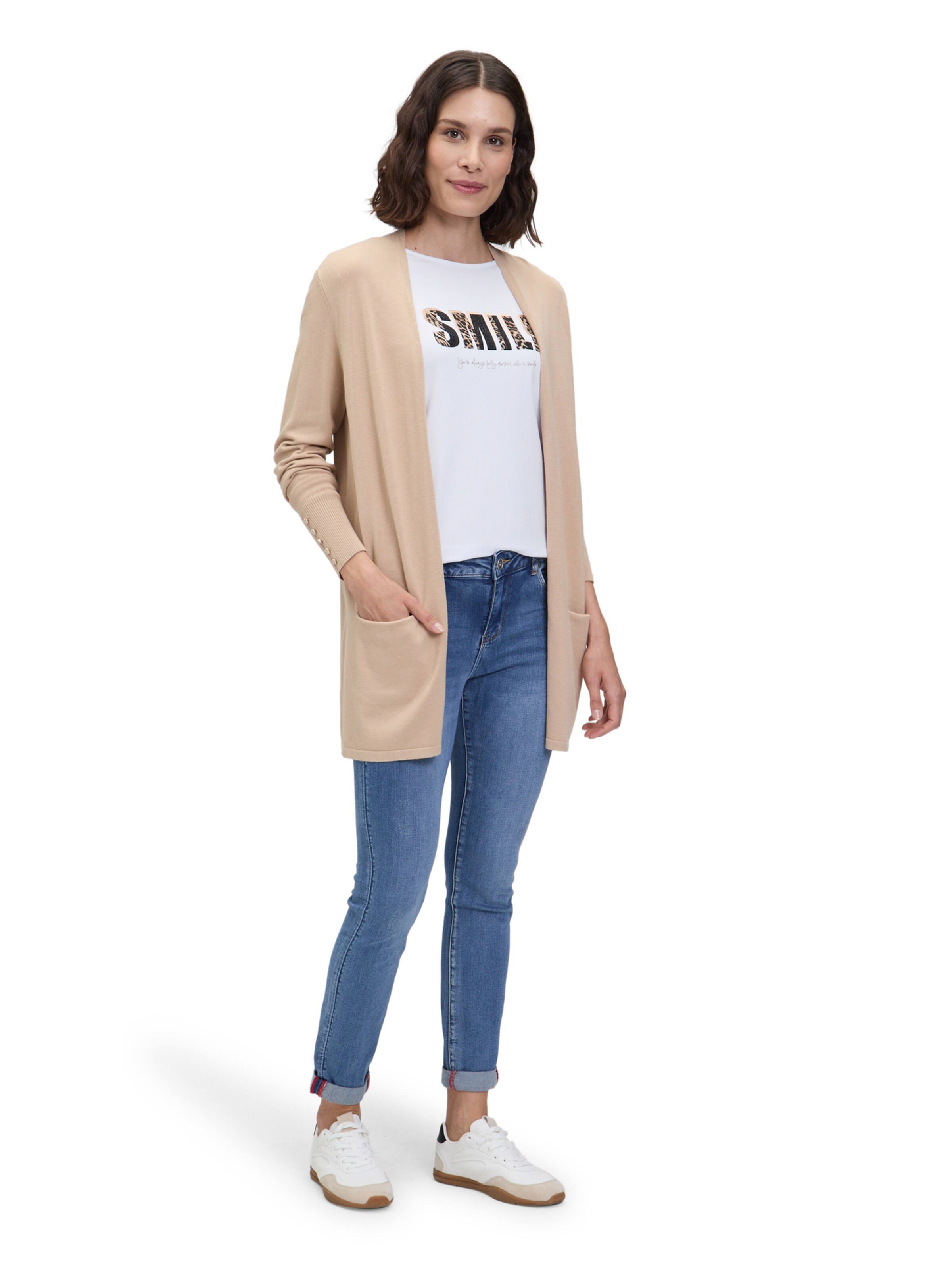 Betty Barclay Feinstrickjacke mit Taschen in Beige