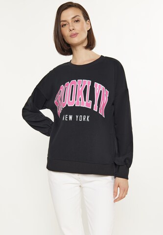 usha BLUE LABEL Sweatshirt in Zwart: voorkant