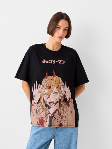 Bershka T-Shirt in Schwarz: Vorderseite