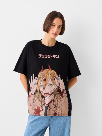 Bershka T-Shirt in Schwarz: predná strana