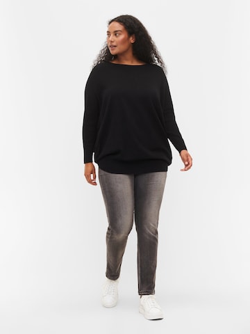 Zizzi Pullover 'CARRIE' in Schwarz: predná strana