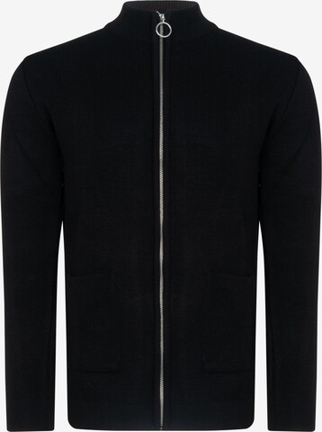 Ron Tomson Knit Cardigan in Black: front