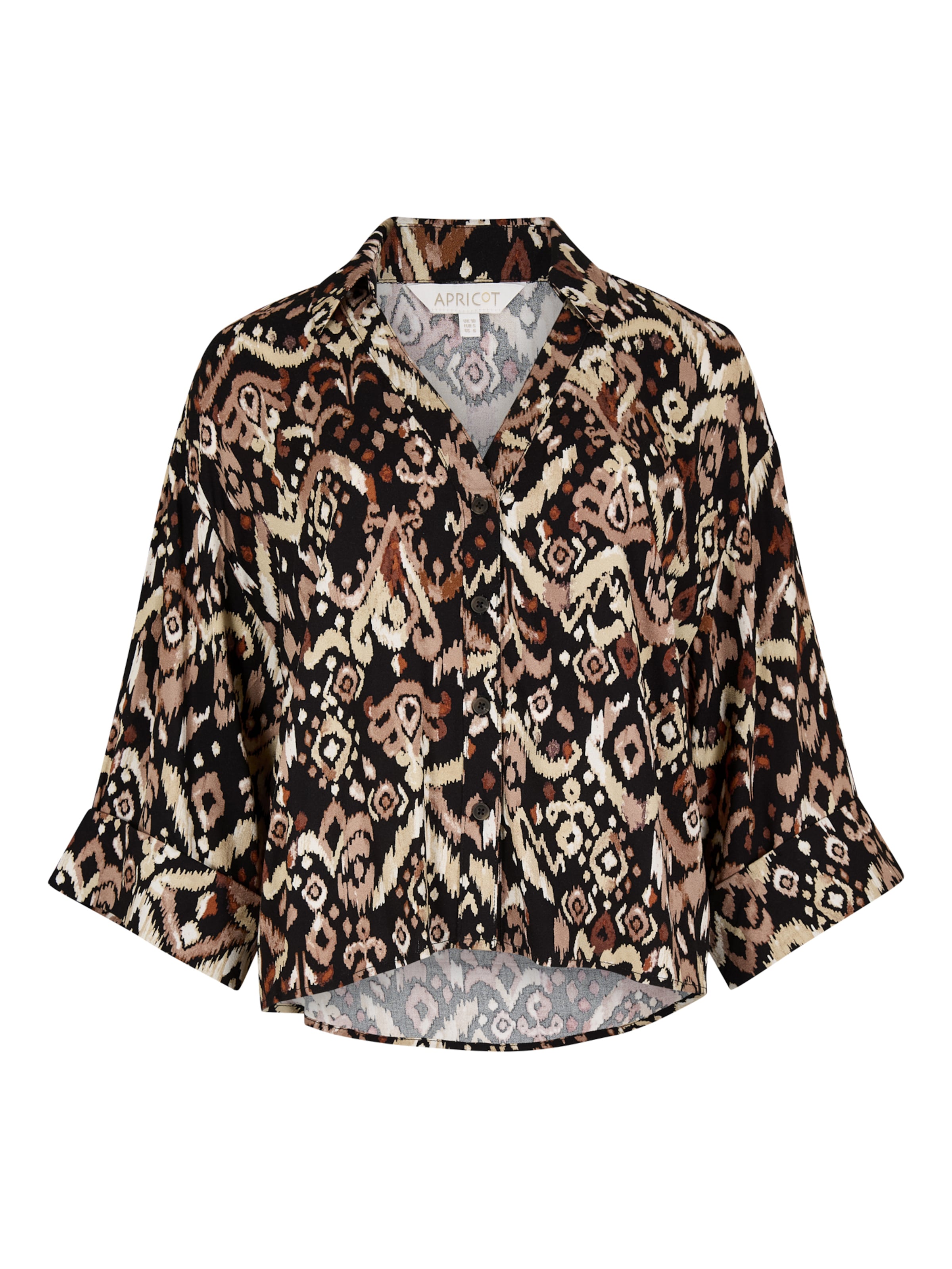 Apricot Blouse ' ' in Zwart: voorkant