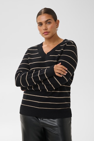 Pull-over 'Ariella' KAFFE CURVE en noir : devant