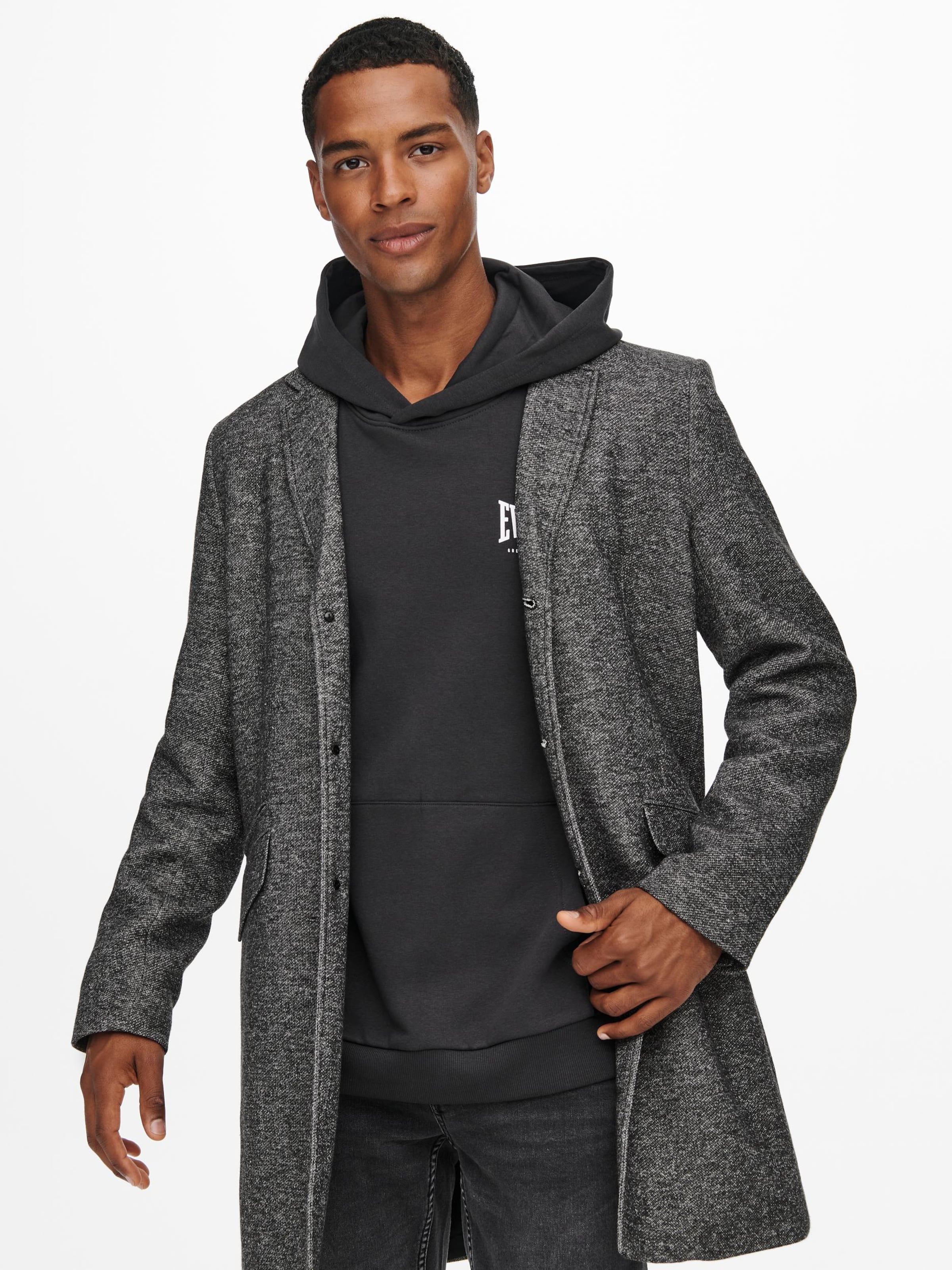 Only Sons Regular fit Between Seasons Coat Julian King in Dark Grey ABOUT YOU
