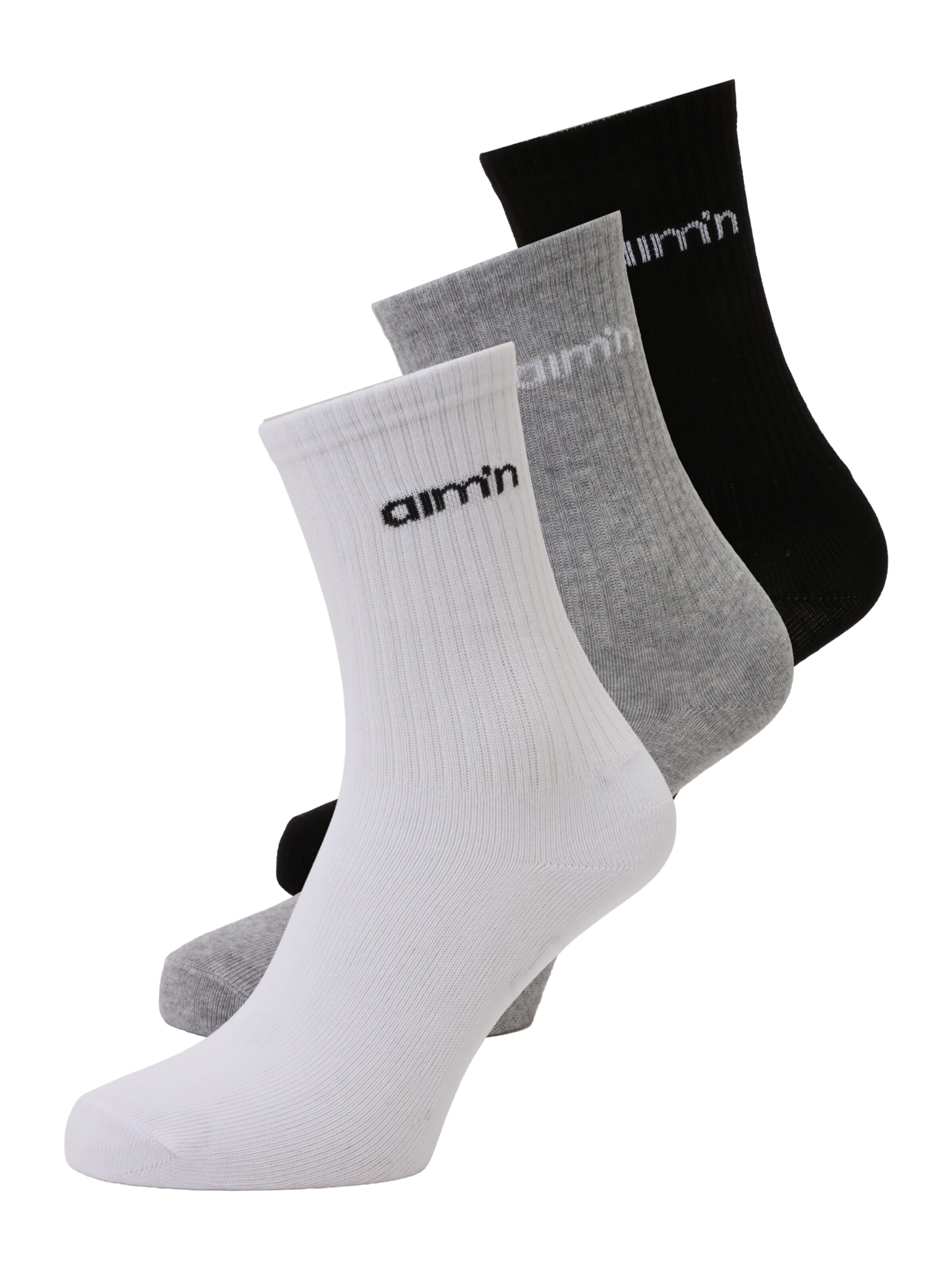 Aim'n Sportsocken in graumeliert / schwarz / weiß, Produktansicht