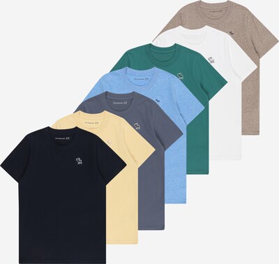 Abercrombie & Fitch Camiseta en beige moteado / azul ahumado / zafiro / azul moteado / amarillo pastel / negro / blanco, Vista del producto