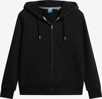 Superdry Zip-Up Hoodie in Black: front