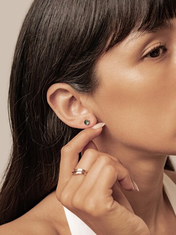 Hey Happiness Oorbellen 'Emerald Gemstone' in Goud