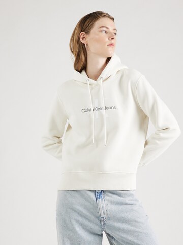 Calvin Klein Jeans Sweatshirt in Wit: voorkant