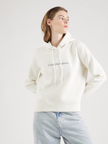 Calvin Klein Jeans Sweatshirt i vit: framsida