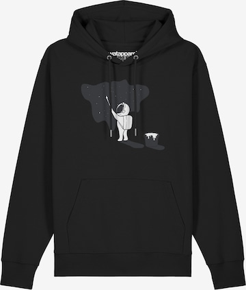 Felpa ' Painting space ' di Watapparel in nero: frontale