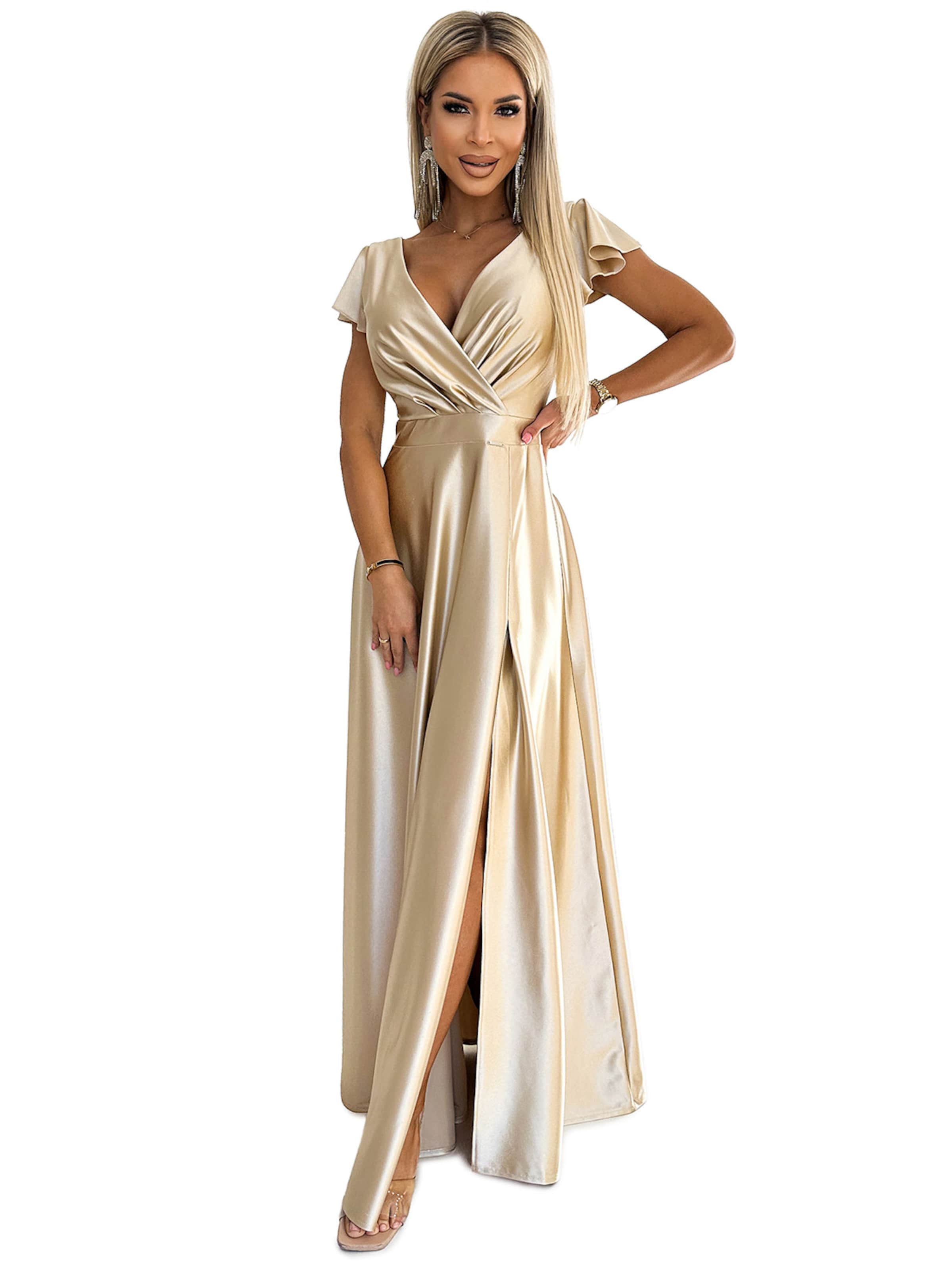 Numoco Abendkleid 'Crystal'‌‌‌‌‌ in Beige: Vorderseite