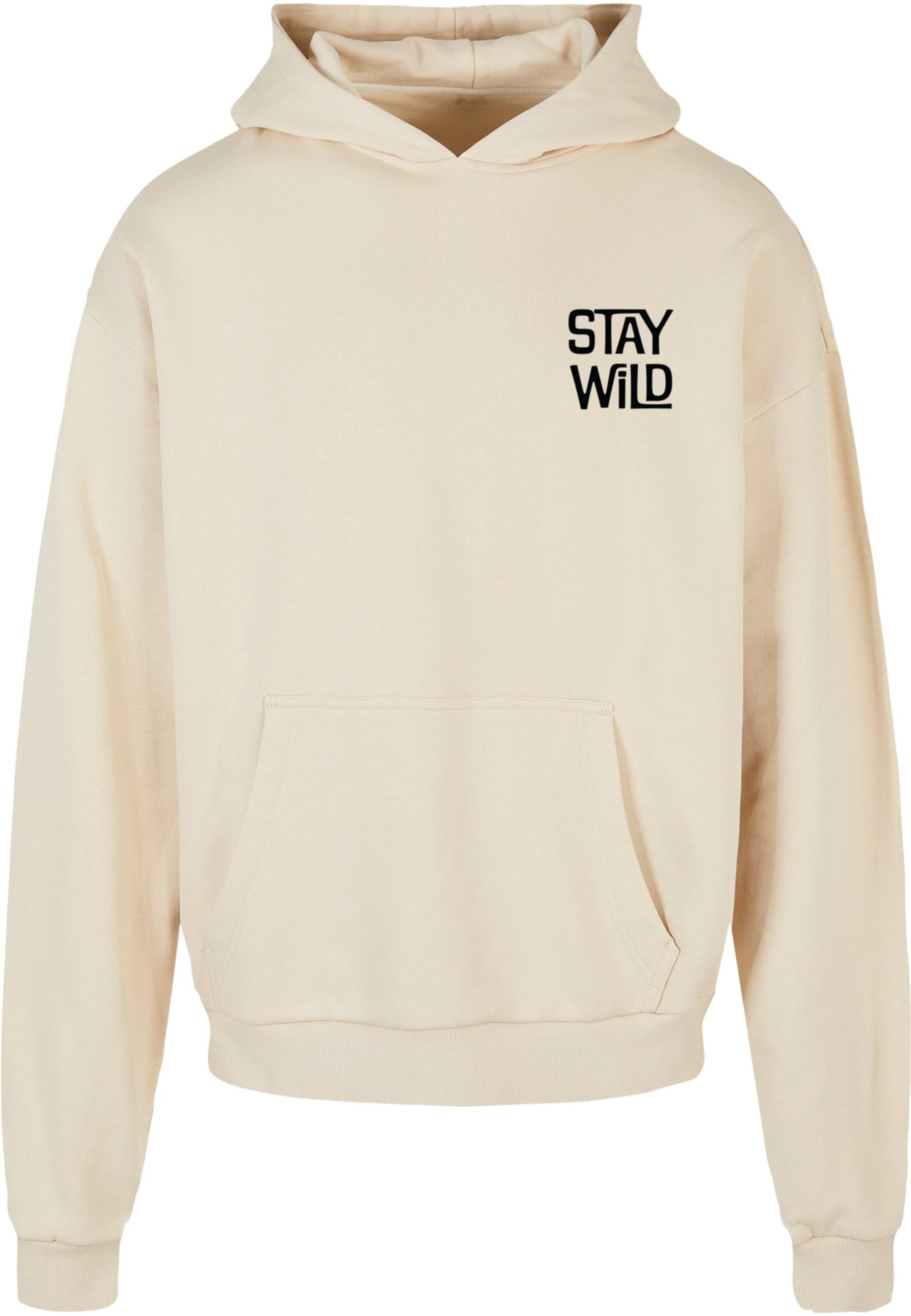 Merchcode Sweatshirt 'Stay Wild' in Beige: front