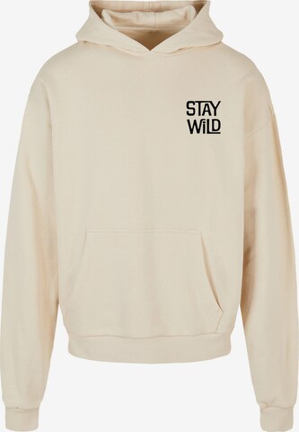 Merchcode Sweatshirt 'Stay Wild' in Beige: front