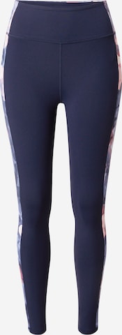 SKECHERS Skinny Workout Pants 'GOWALK SUMMER ROSE' in Blue: front