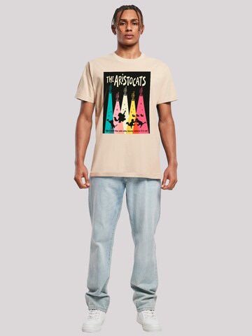 T-Shirt 'Aristocats kommen mit den Katzen' F4NT4STIC en beige