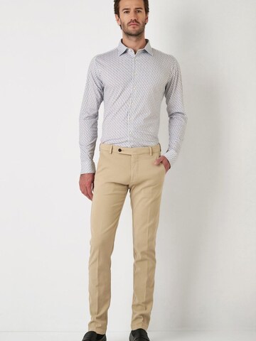 DESOTO Slim fit Button Up Shirt in Beige
