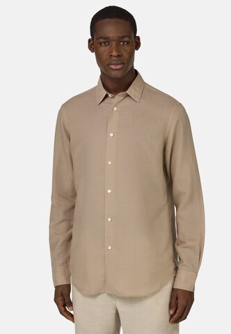 Boggi Milano Regular fit Button Up Shirt in Brown: front