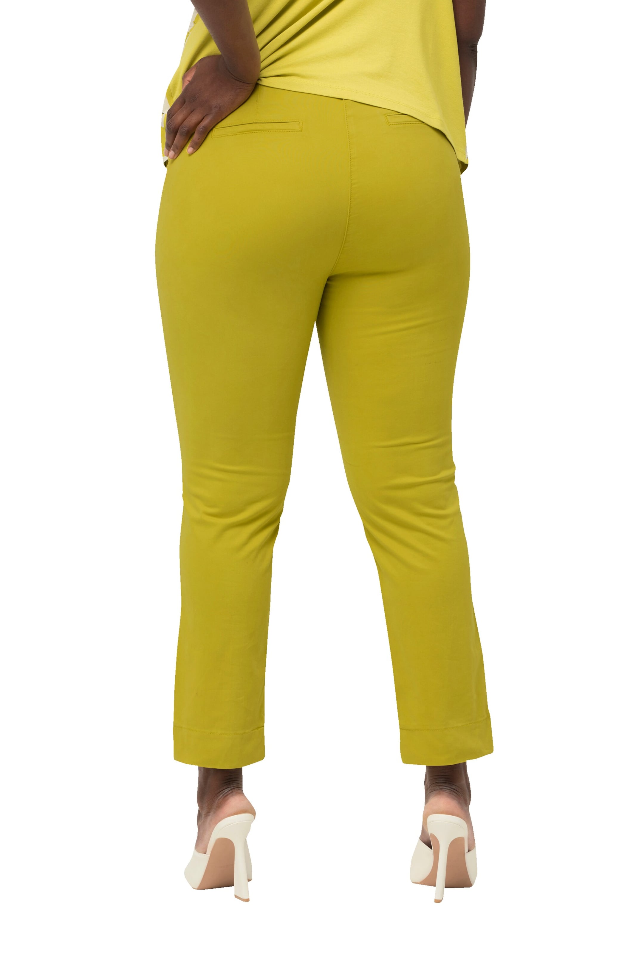 Ulla Popken Slimfit Broek in Geel