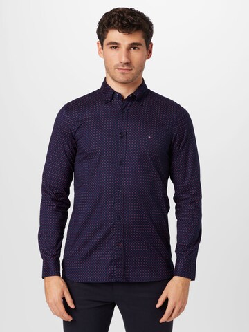 TOMMY HILFIGER Slim fit Overhemd in Blauw: voorkant