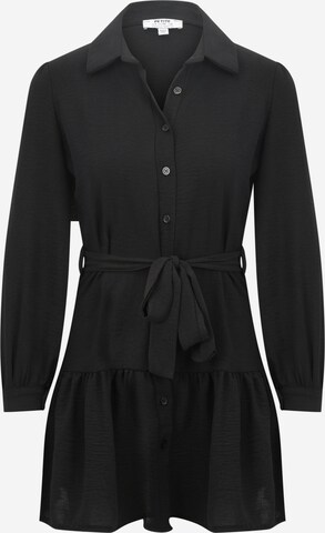 Dorothy Perkins Petite - Vestido camisero en negro: frente