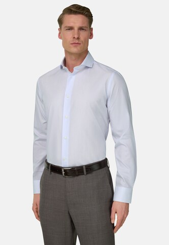 Boggi Milano Slim fit Overhemd in Blauw: voorkant