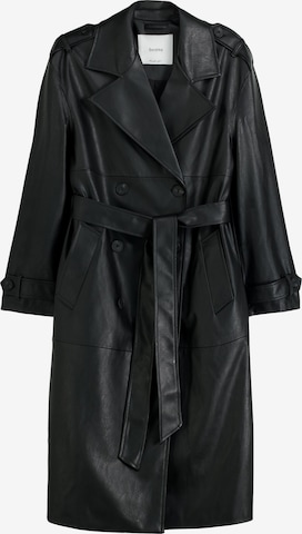 Bershka Between-Seasons Coat in Black: front