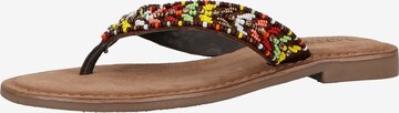 LAZAMANI T-Bar Sandals in Brown: front