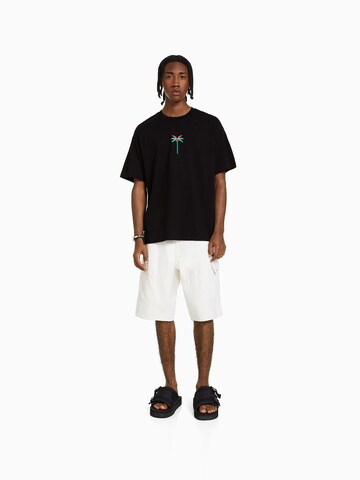 Bershka T-Shirt in Schwarz