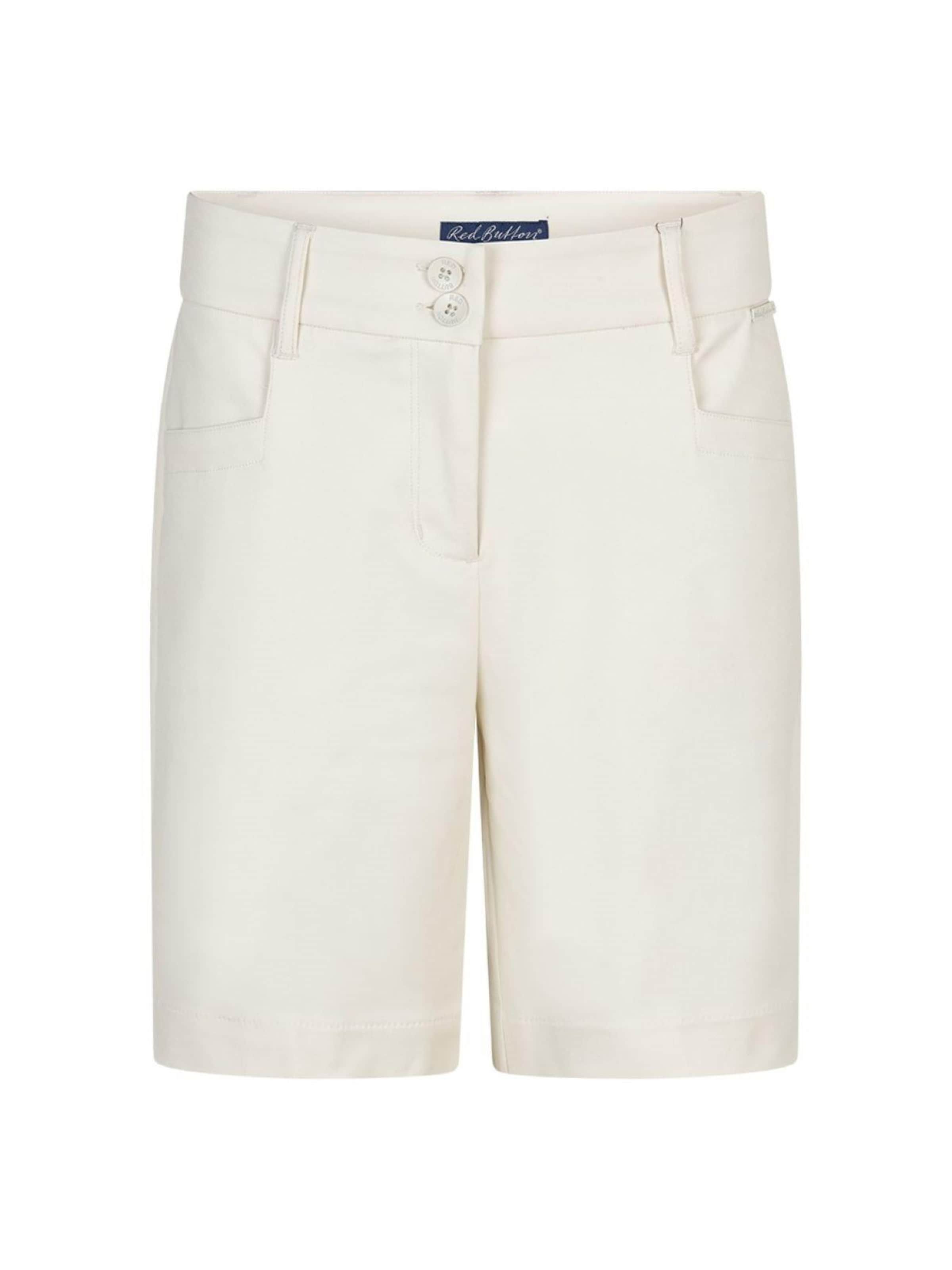 Red Button Regular Pants 'Red Button Ava short pearl' in White: front