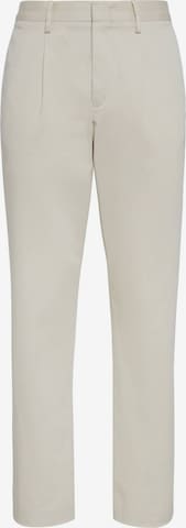 Boggi Milano Slimfit Bandplooibroek in Beige: voorkant