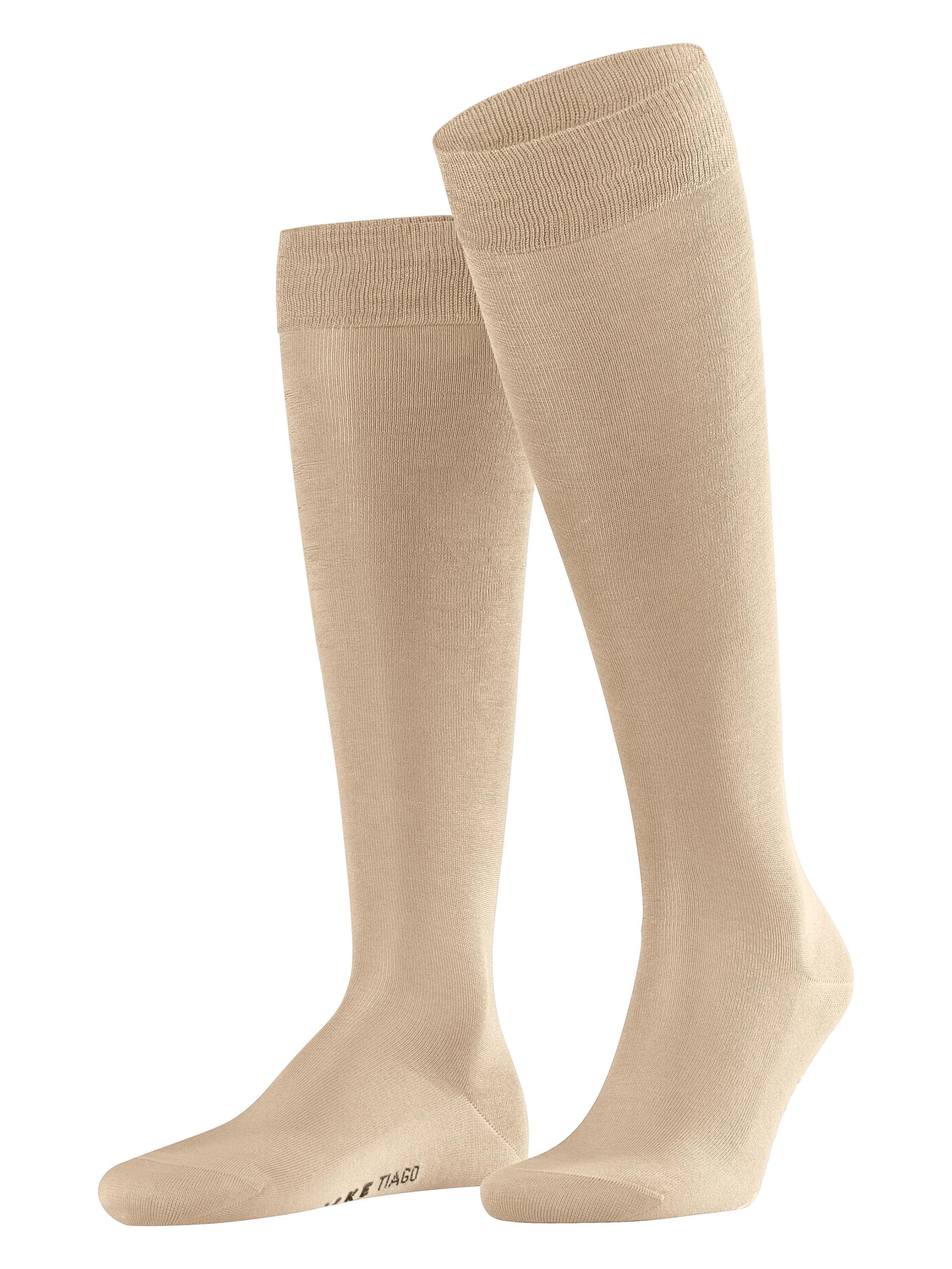 FALKE Knee High Socks 'Tiago' in Brown: front