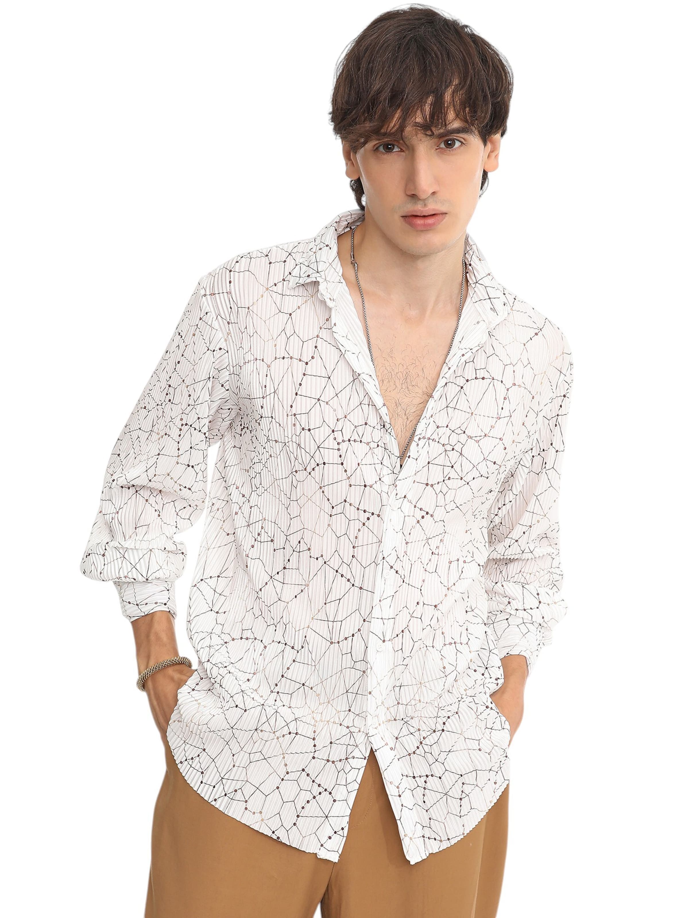 Campus Sutra Regular fit Srajca 'Zavannah' | bela barva: sprednja stran