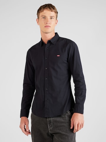 LEVI'S ® Slim Fit Риза 'LS Battery HM Shirt Slim' в черно: отпред