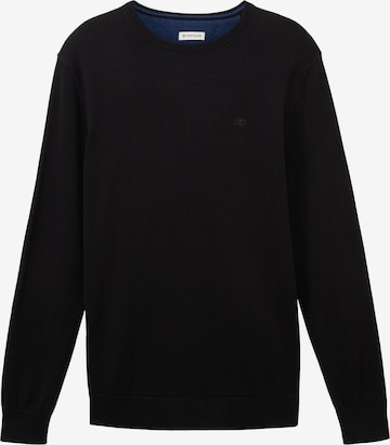 TOM TAILOR Sweater in Black: front