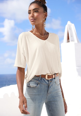 LASCANA Shirt in Beige: front